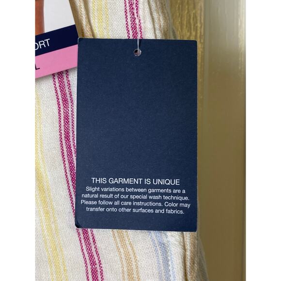 GAP Ivory Striped Linen Blend Casual Shorts Pockets Women's Size Small NWT - Picture 11 of 12